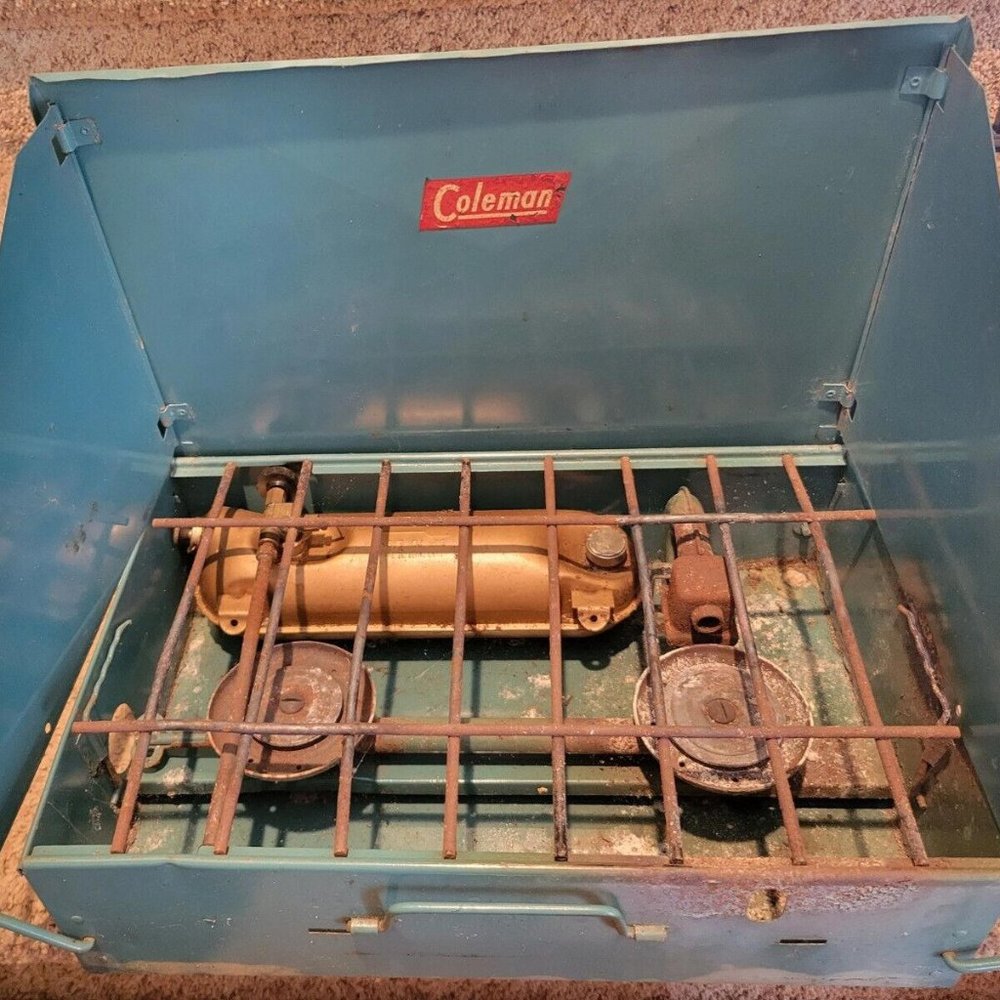 VINTAGE Coleman 425 Camping Camp Stove Baby Blue Power Rare Unique HTF